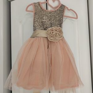 Etsy handmade girls pink & champagne sequin dress
